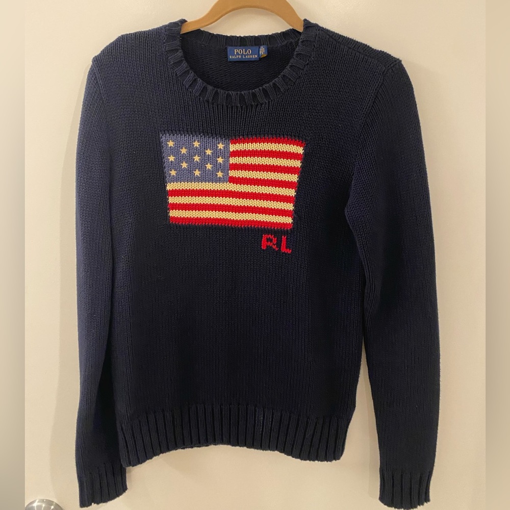 Ralph Lauren Flag Cotton Crewneck Sweater